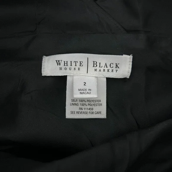 WhiteHouse Black Market Black Satin Chiffon Beaded Hem Y2K Babydoll Prom Dress 2 - Picture 8 of 10